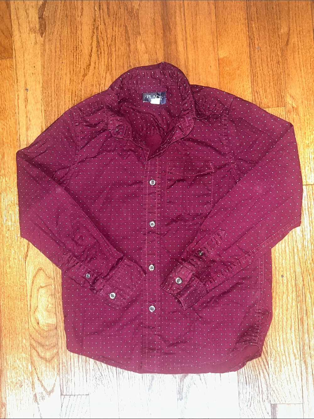 Place Men's Burgundy Polka Dot Lightweight Shirt Jacket